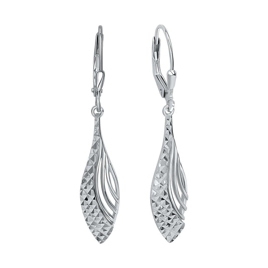 Schmuck Ohrhänger Ohrringe 925er Silber glanz/diamantiert 4,3cm, 1 Paar günstig kaufen