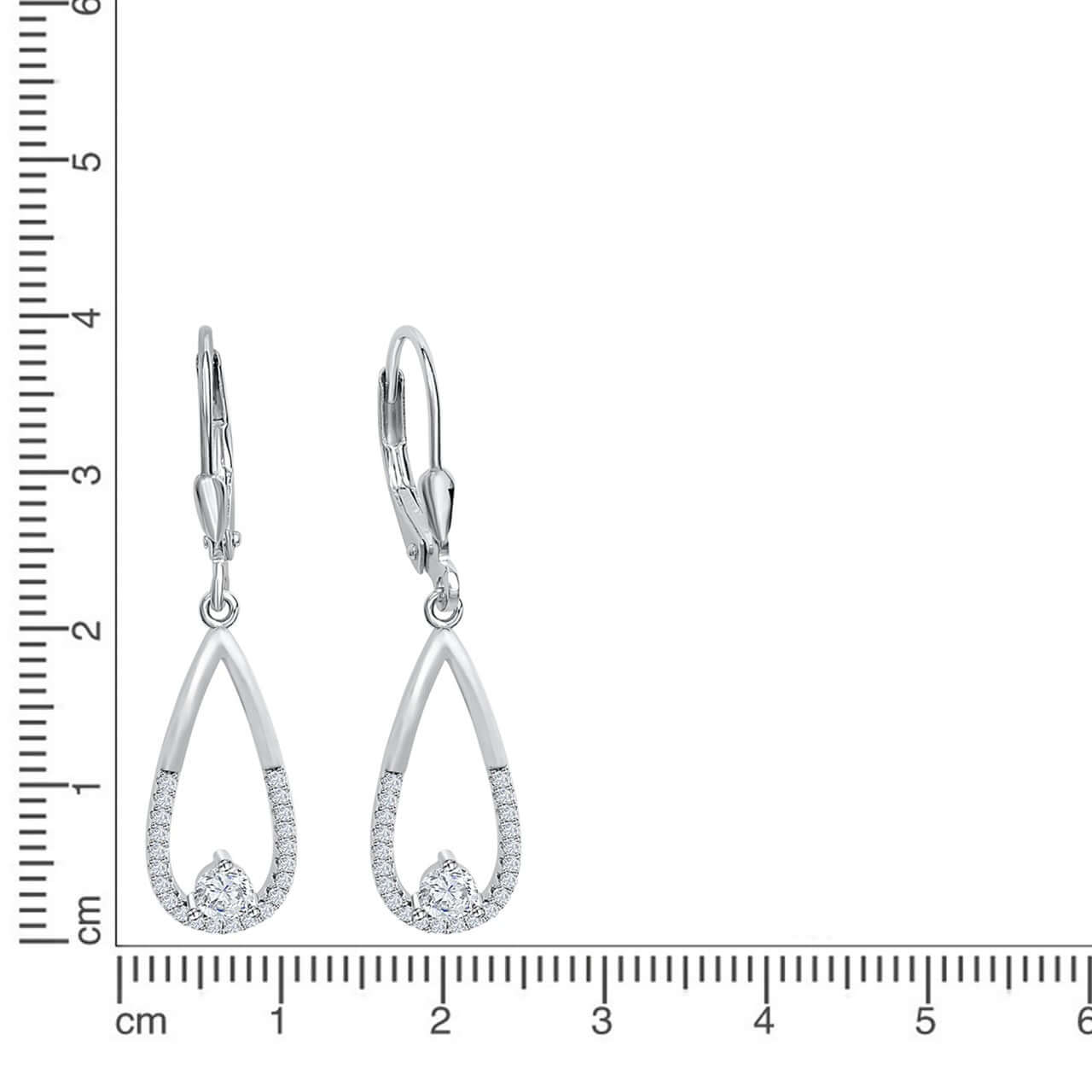 Schmuck Ohrhänger Ohrringe 925er Silber Zirkonia 3,7cm, 1 Paar günstig kaufen