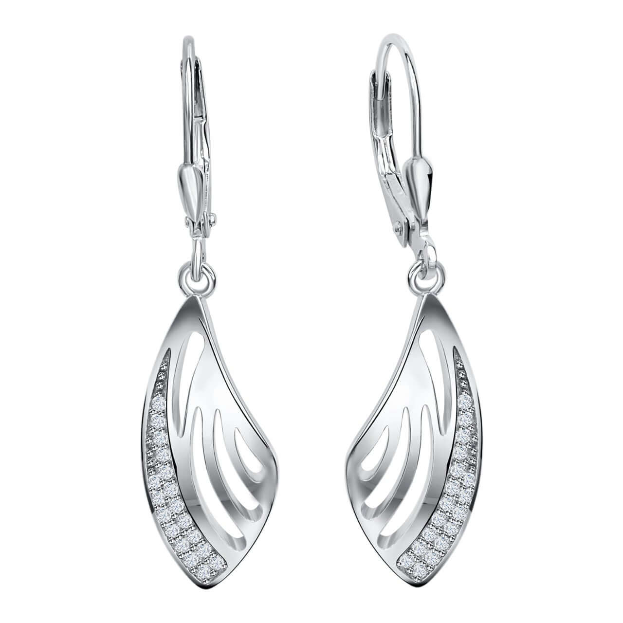 Schmuck Ohrhänger Ohrringe 925er Silber Zirkonia weiß 3,7cm, 1 Paar günstig kaufen