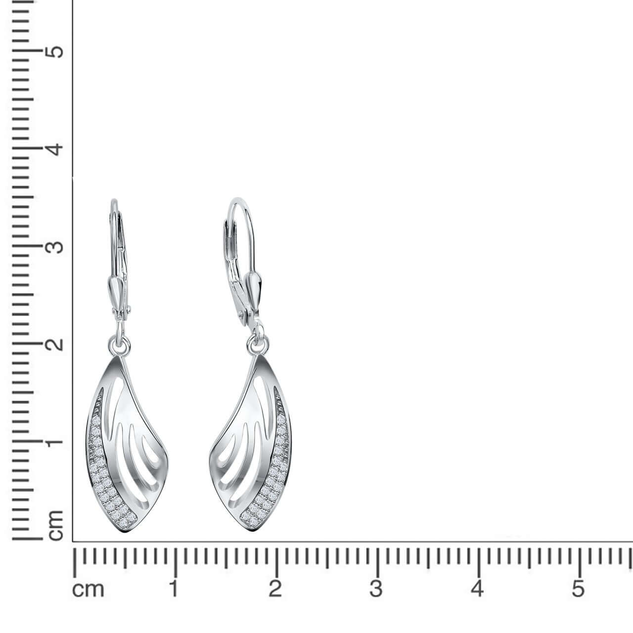 Schmuck Ohrhänger Ohrringe 925er Silber Zirkonia weiß 3,7cm, 1 Paar günstig kaufen
