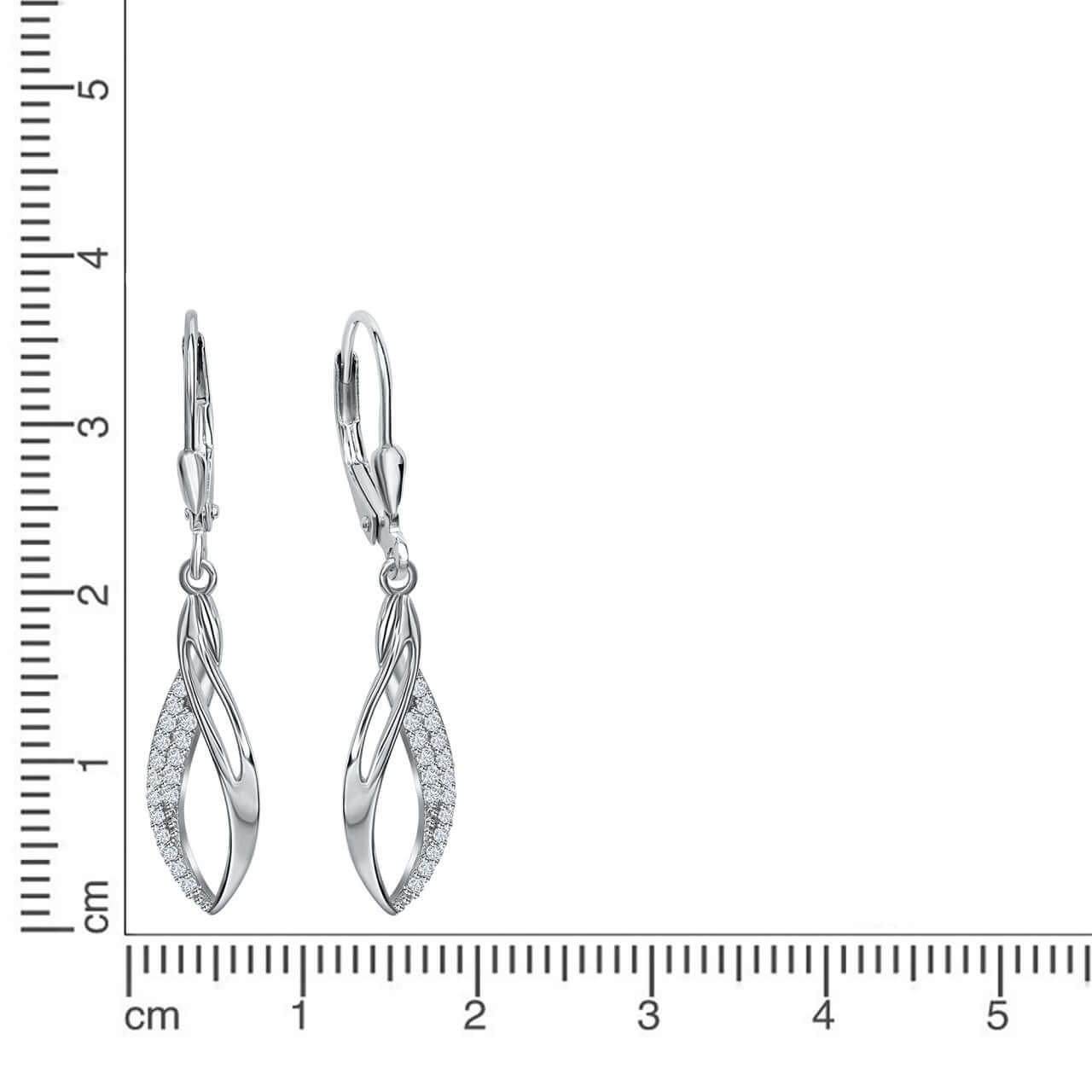 Schmuck Ohrhänger Ohrringe 925er Silber CZ weiß 3,8cm, 1 Paar günstig kaufen