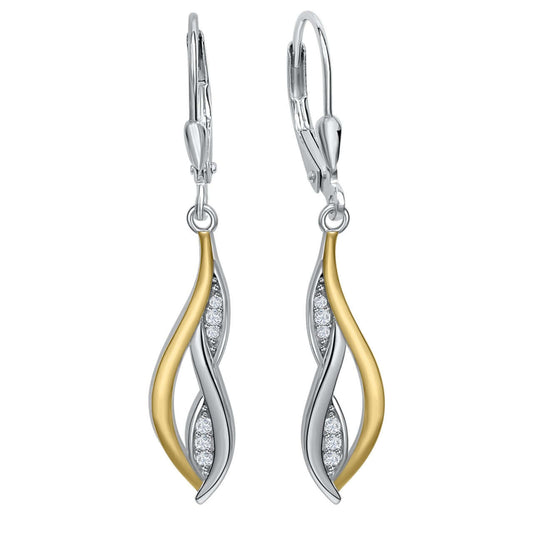 Schmuck Ohrhänger Ohrringe 925er Silber CZ weiß 4,0cm, 1 Paar günstig kaufen