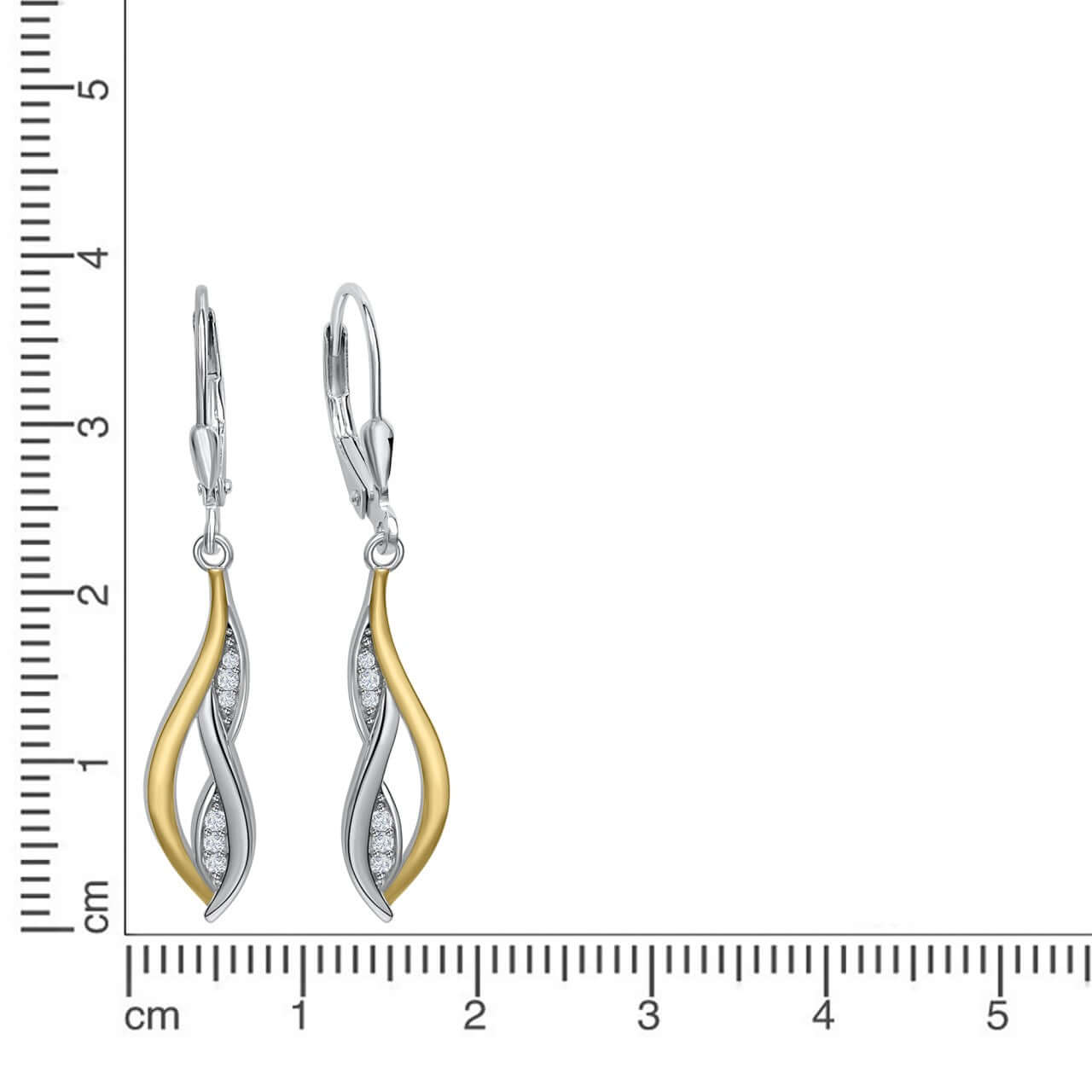 Schmuck Ohrhänger Ohrringe 925er Silber CZ weiß 4,0cm, 1 Paar günstig kaufen