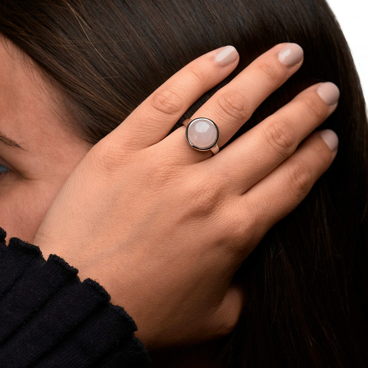 Schmuck Ring Damen 925 Silber Rosenquarz günstig kaufen