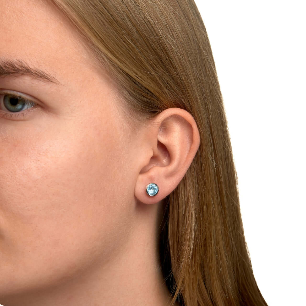 Schmuck Ohrstecker Damen 925 Silber Blautopas 0,75cm, 1 Paar günstig kaufen