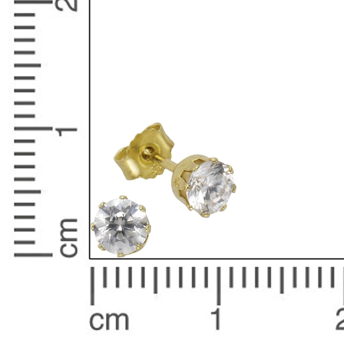 Schmuck Ohrstecker Damen 333 Gold Zirkonia weiß 4,5mm 1,5cm, 1 Paar günstig kaufen