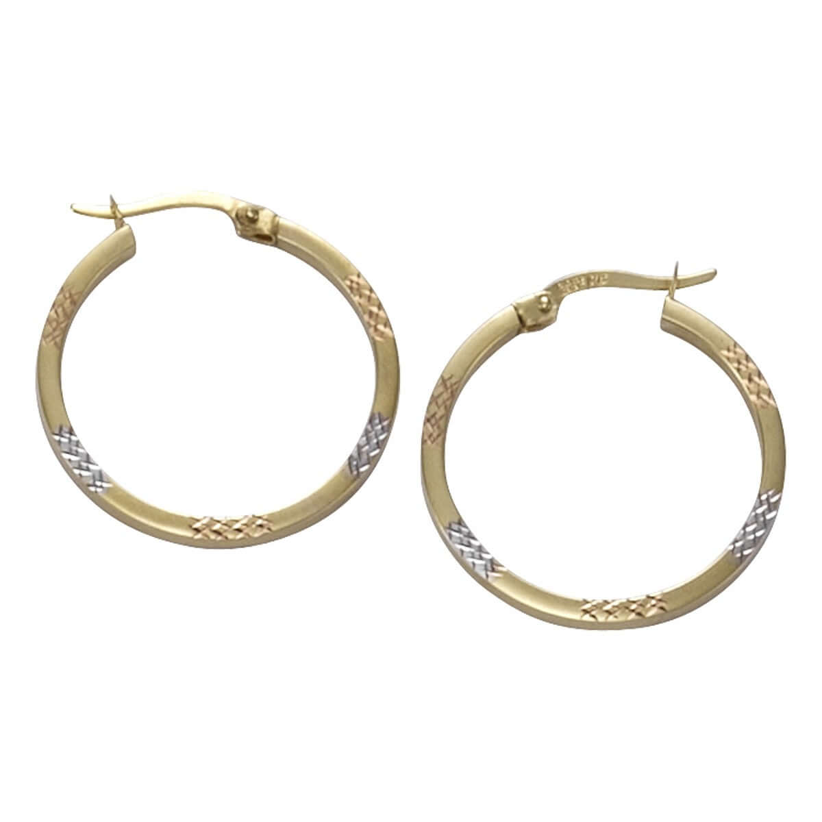 Schmuck Creolen Ohrringe Damen 333 Gelbgold 3-farbig 2,1cm, 1 Paar günstig kaufen