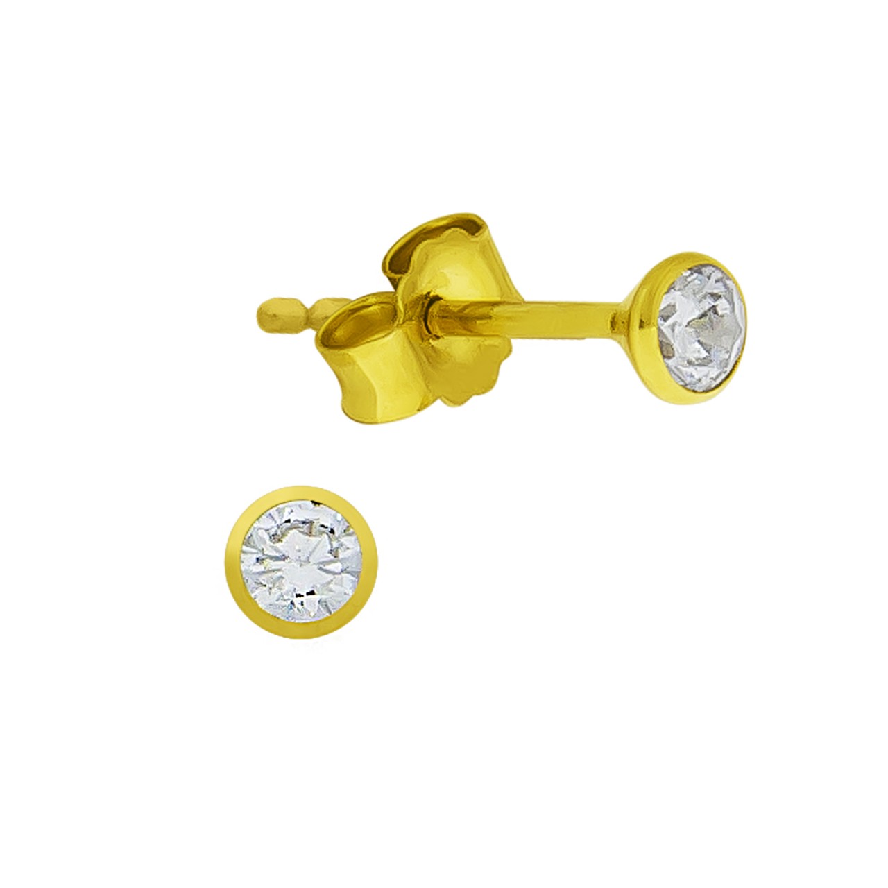 Schmuck Ohrstecker Damen 375 Gelbgold Zirkonia 0,3cm, 1 Paar günstig kaufen