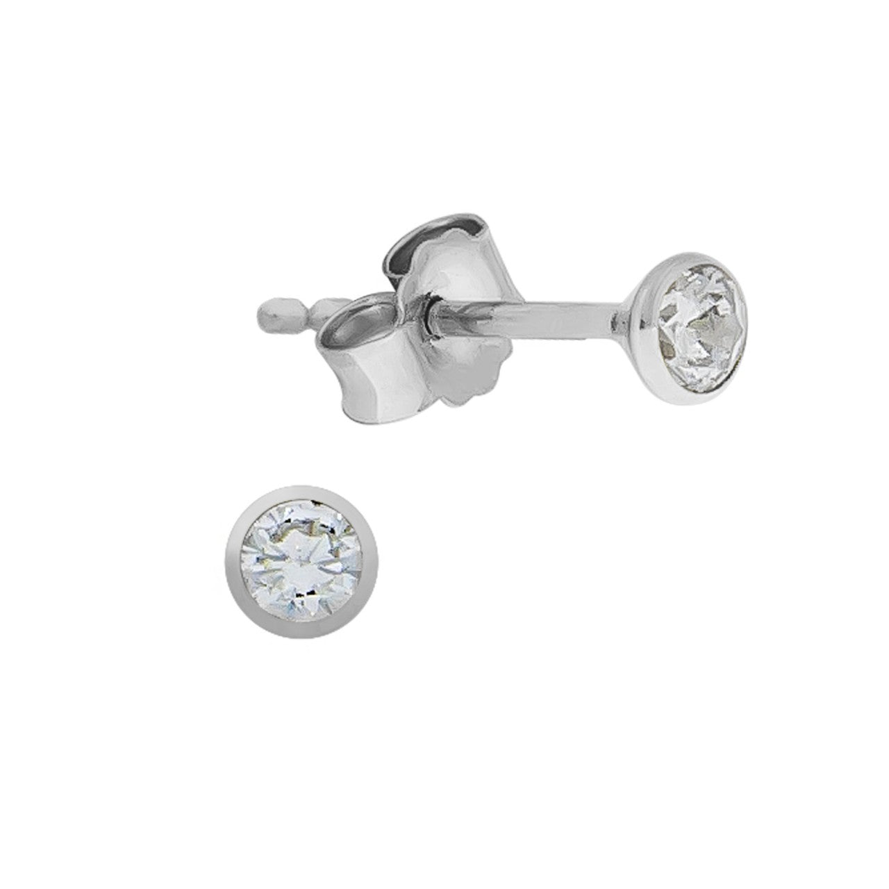 Schmuck Ohrstecker Damen 375 Weißgold Zirkonia 0,3cm, 1 Paar günstig kaufen