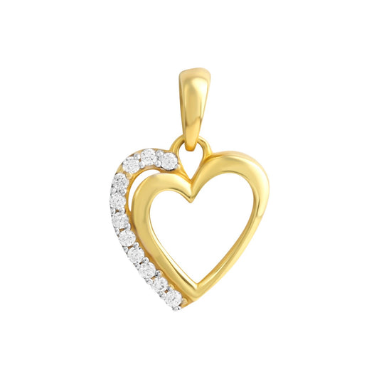 Schmuck Halsketten-Anhänger Damen 333 Gelbgold bicolor Motiv Herz 1,6cm günstig kaufen
