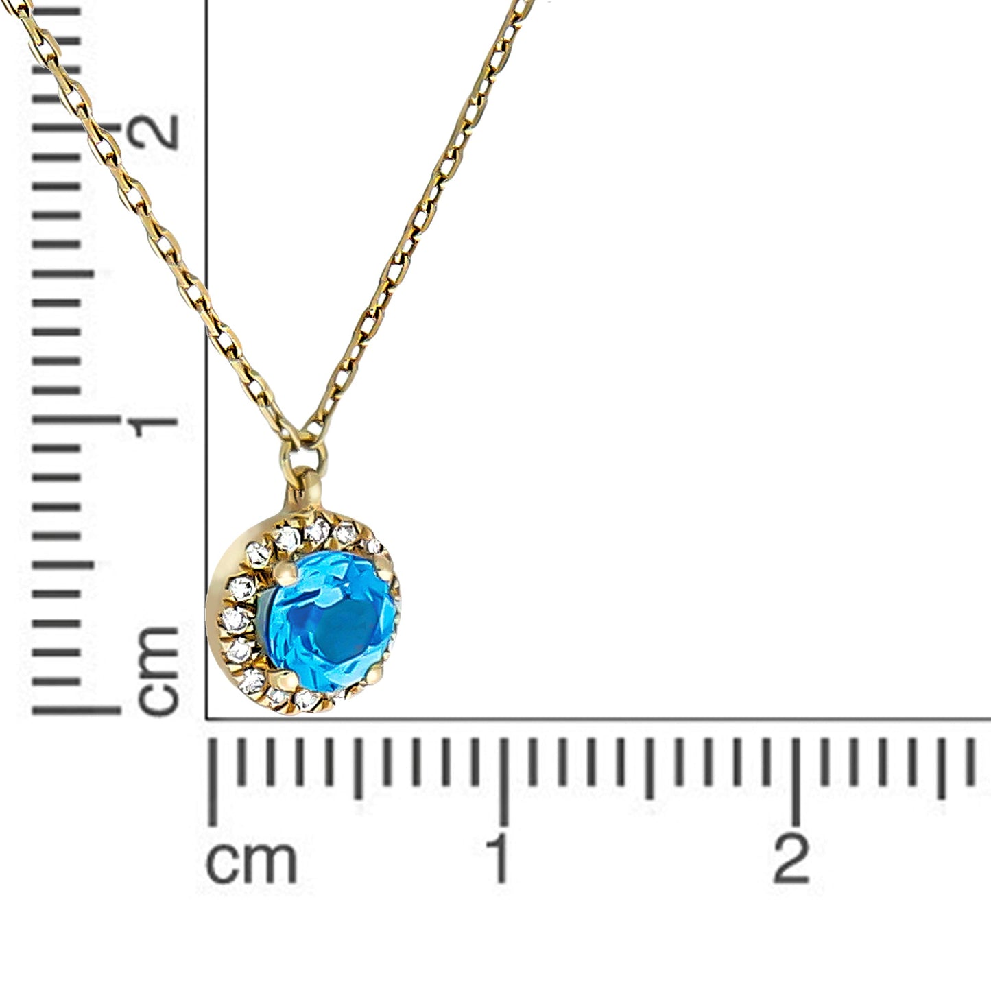 Anhänger mit Kette 375/- Gold rhodiniert (teil) 45,0cm Diamant 0,04ct.