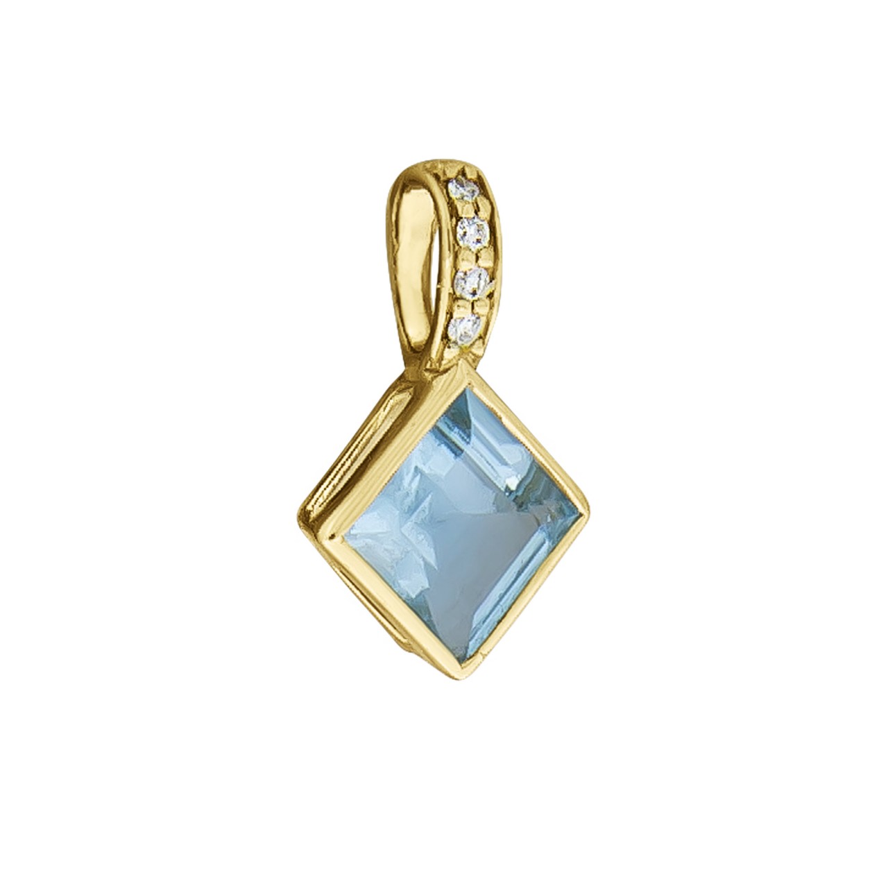 Schmuck Halsketten-Anhänger Damen 585 Gelbgold mit Blautopas 1,3cm günstig kaufen