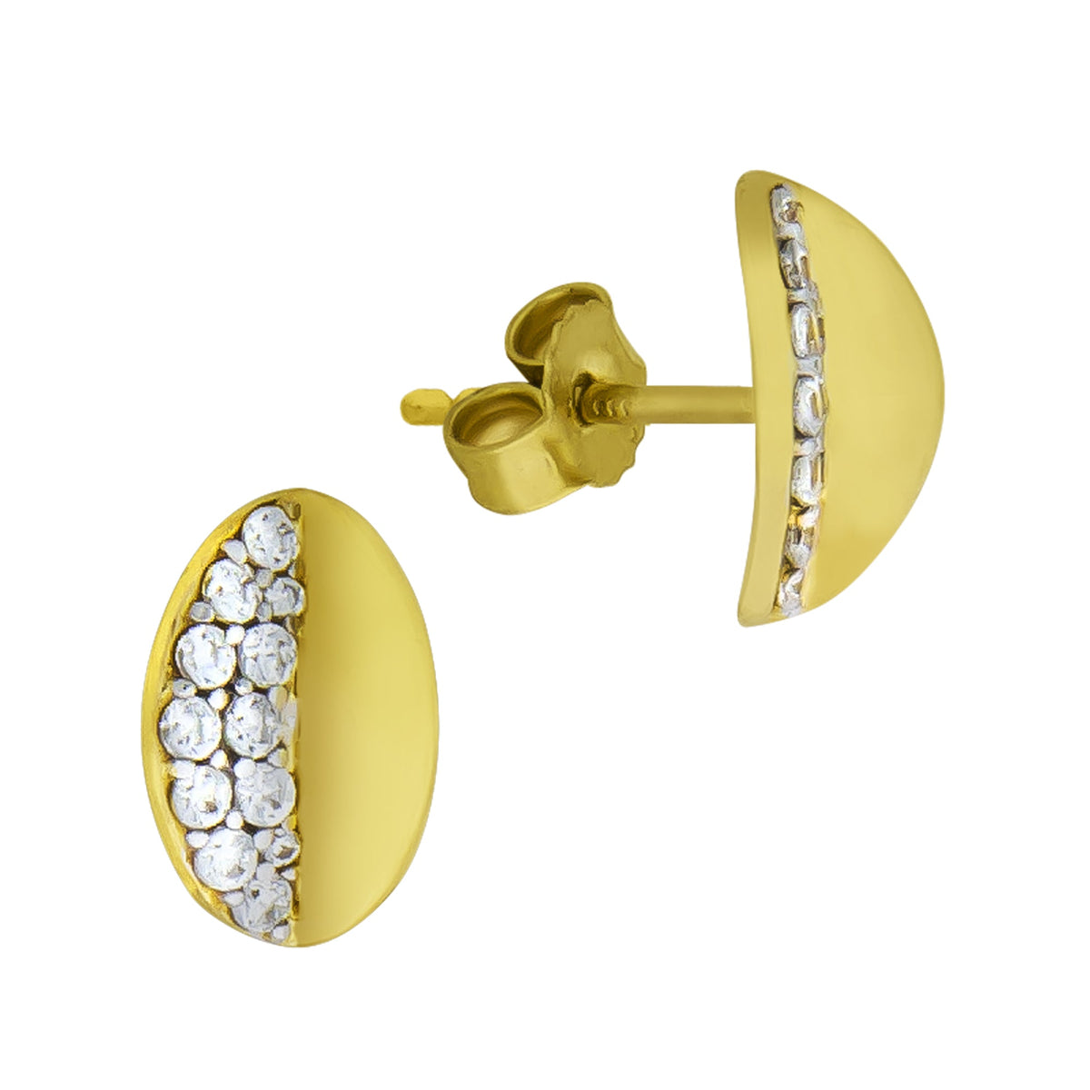 Vivance - Ohrstecker aus 333/- gelbgold bicolor mit Zirkonia