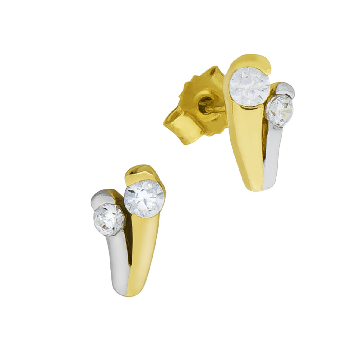 Vivance - Ohrstecker aus 333/- Gelbgold bicolor mit Zirkonia