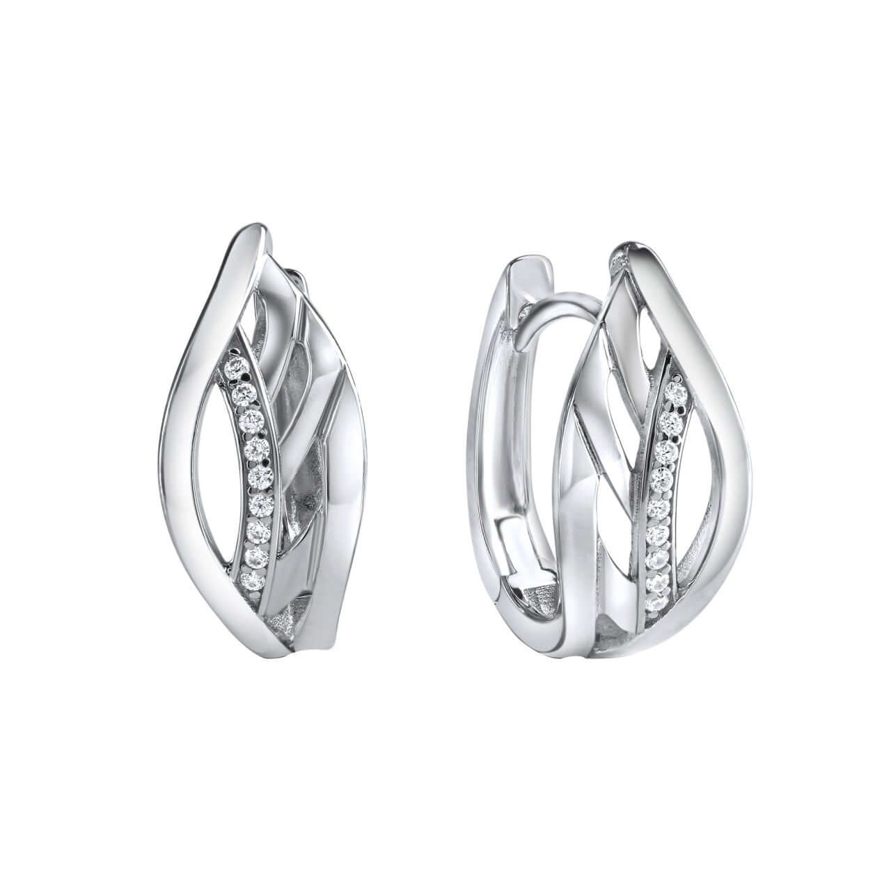Schmuck Klappcreolen Ohrringe Damen 925-Sterling Silber rhodiniert Zirkonia 1,5cm, 1 Paar günstig kaufen