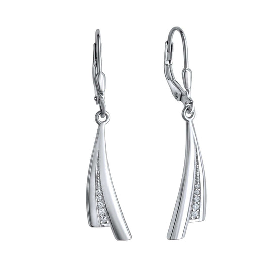 Schmuck Ohrhänger Ohrringe 925-Sterling Silber rhodiniert Zirkonia 3,8cm, 1 Paar günstig kaufen
