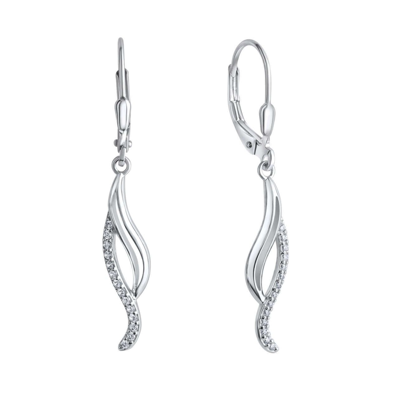 Schmuck Ohrhänger Ohrringe 925-Sterling Silber rhodiniert Zirkonia 3,9cm, 1 Paar günstig kaufen