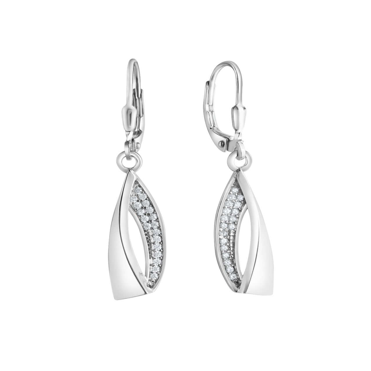 Schmuck Ohrhänger Ohrringe 925-Sterling Silber rhodiniert Zirkonia 3,5cm, 1 Paar günstig kaufen