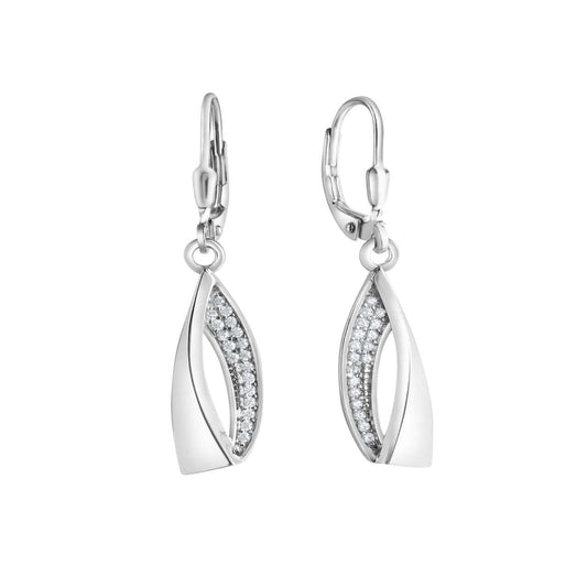 Schmuck Ohrhänger Ohrringe 925-Sterling Silber rhodiniert Zirkonia 3,5cm, 1 Paar günstig kaufen