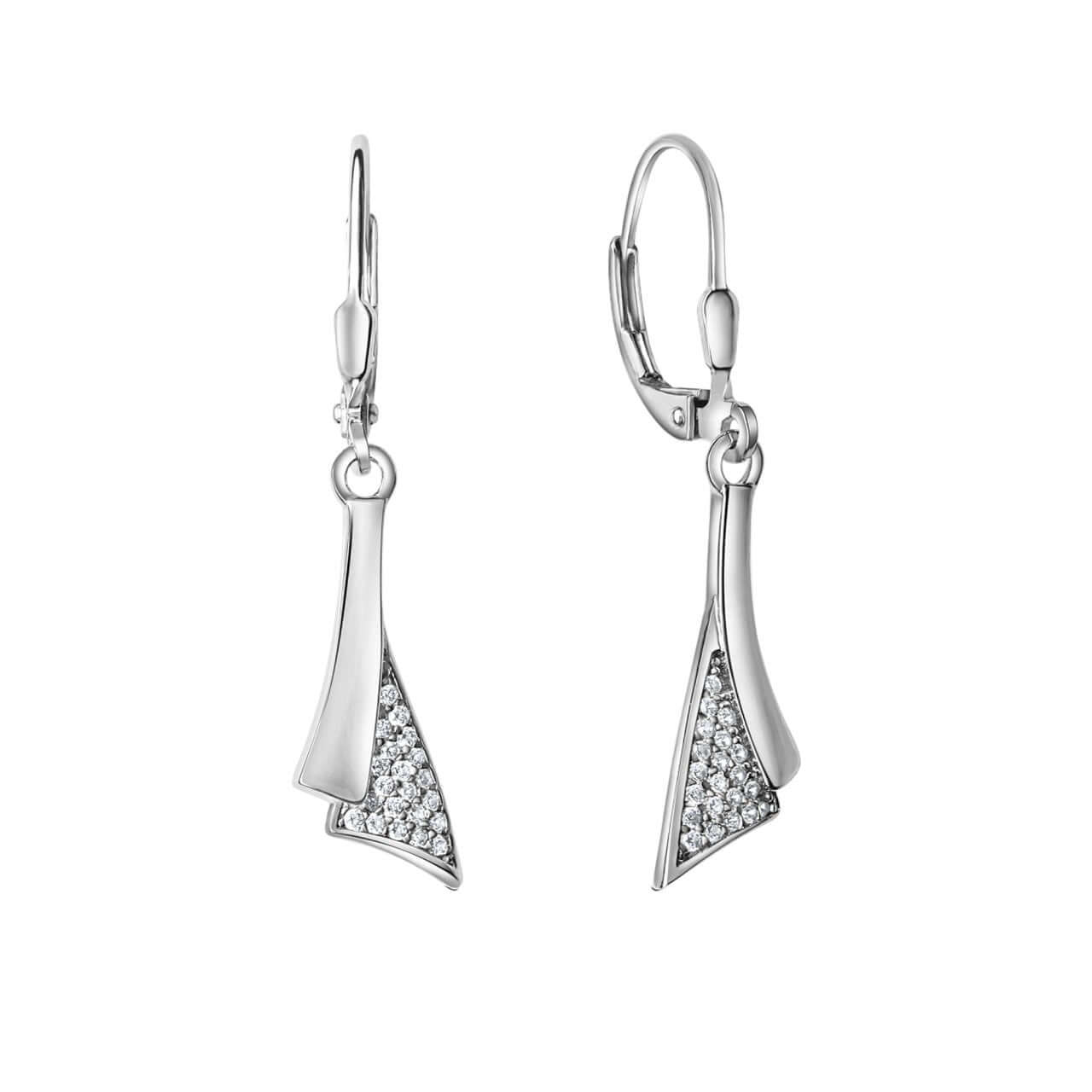 Schmuck Ohrhänger Ohrringe 925-Sterling Silber rhodiniert Zirkonia 3,4cm, 1 Paar günstig kaufen