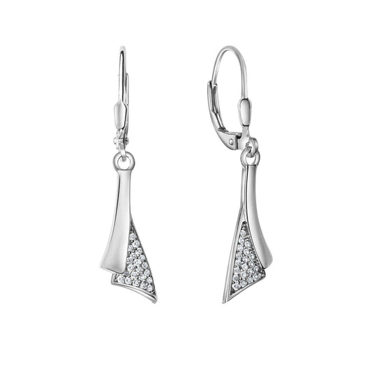 Schmuck Ohrhänger Ohrringe 925-Sterling Silber rhodiniert Zirkonia 3,4cm, 1 Paar günstig kaufen