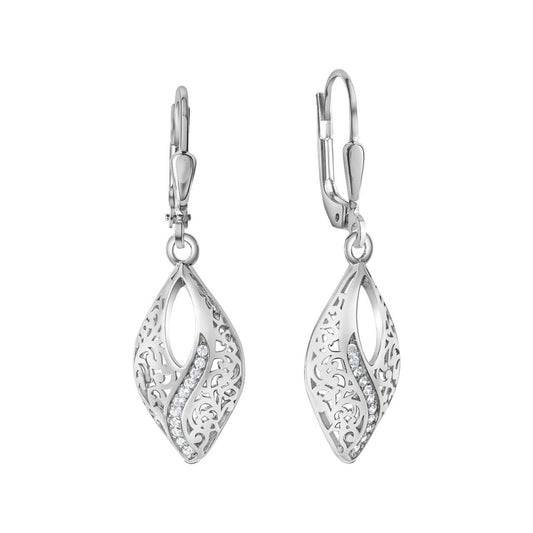 Schmuck Ohrhänger Ohrringe 925-Sterling Silber rhodiniert Zirkonia 3,8cm, 1 Paar günstig kaufen