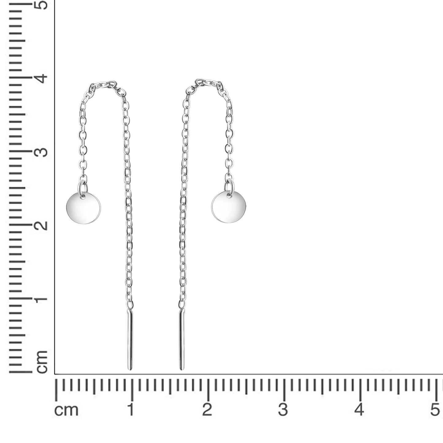 Durchziehohrringe 925/- Sterling Silber rhodiniert 8,5cm