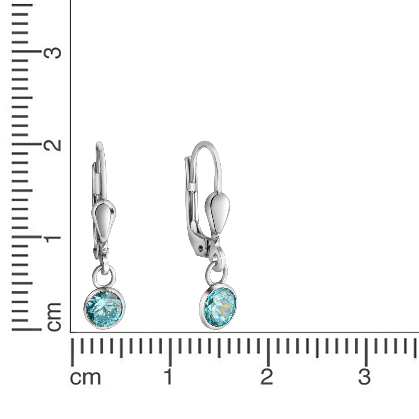 Ohrhänger 925/- Sterling Silber rhodiniert 2,2cm Zirkonia