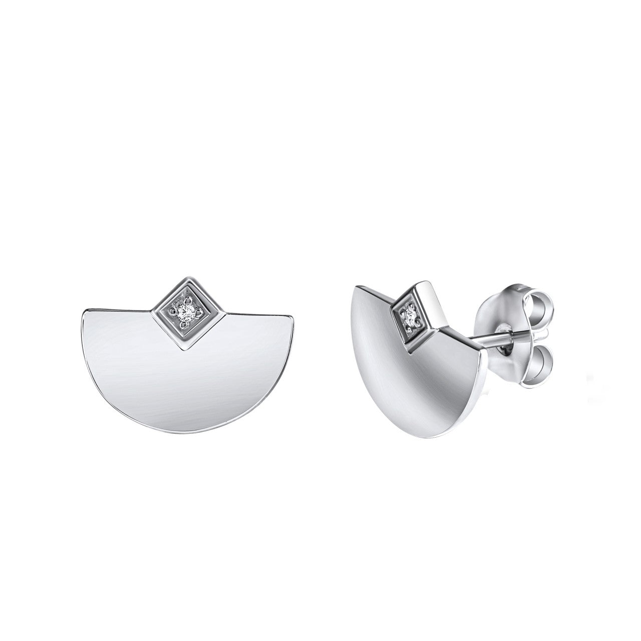 Schmuck Ohrstecker Damen 925-Sterling Silber rhodiniert Zirkonia 0,9cm, 1 Paar günstig kaufen