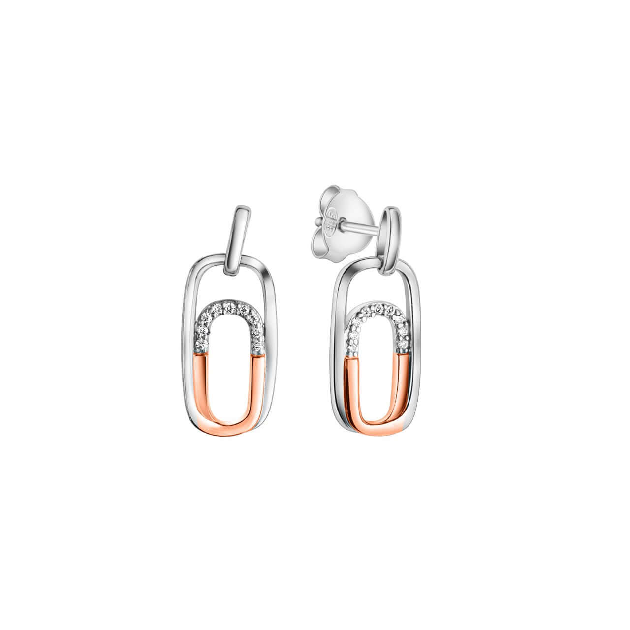 Schmuck Ohrhänger Ohrringe 925-Sterling Silber rhodiniert (teil) Zirkonia 2,0cm, 1 Paar günstig kaufen