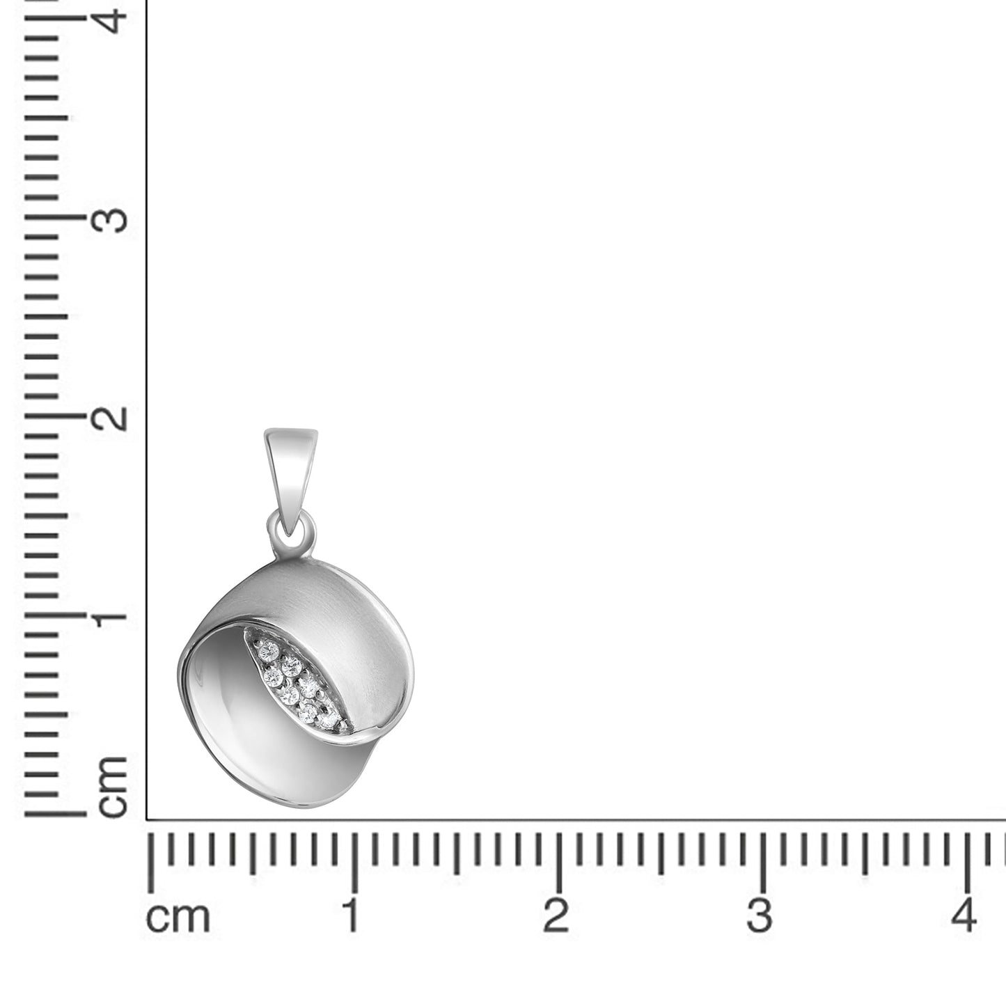 Anhänger 925/- Sterling Silber rhodiniert 1,9cm Zirkonia