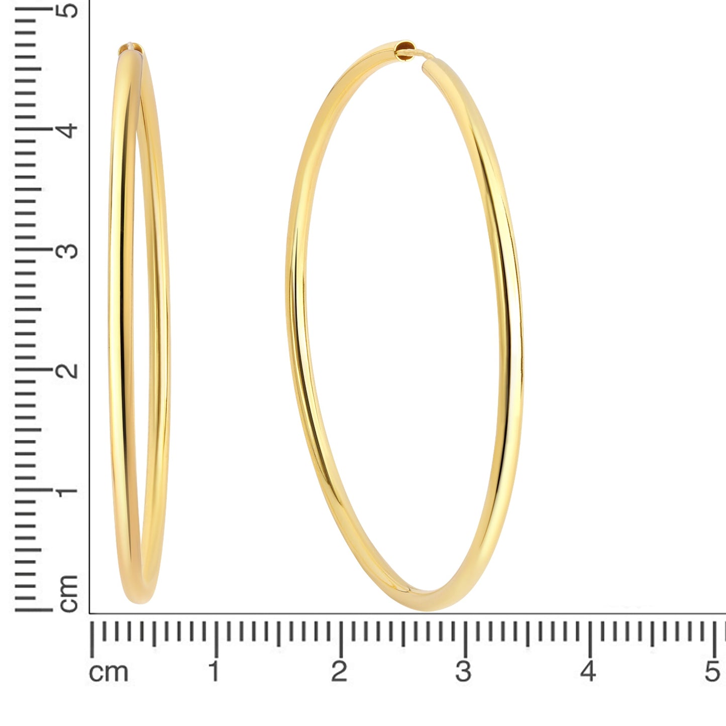 Steckcreolen 925/- Sterling Silber vergoldet 5,0cm