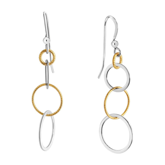 Schmuck Ohrhänger Ohrringe 925-Sterling Silber rhodiniert teilweise vergoldet 5,2cm, 1 Paar günstig kaufen