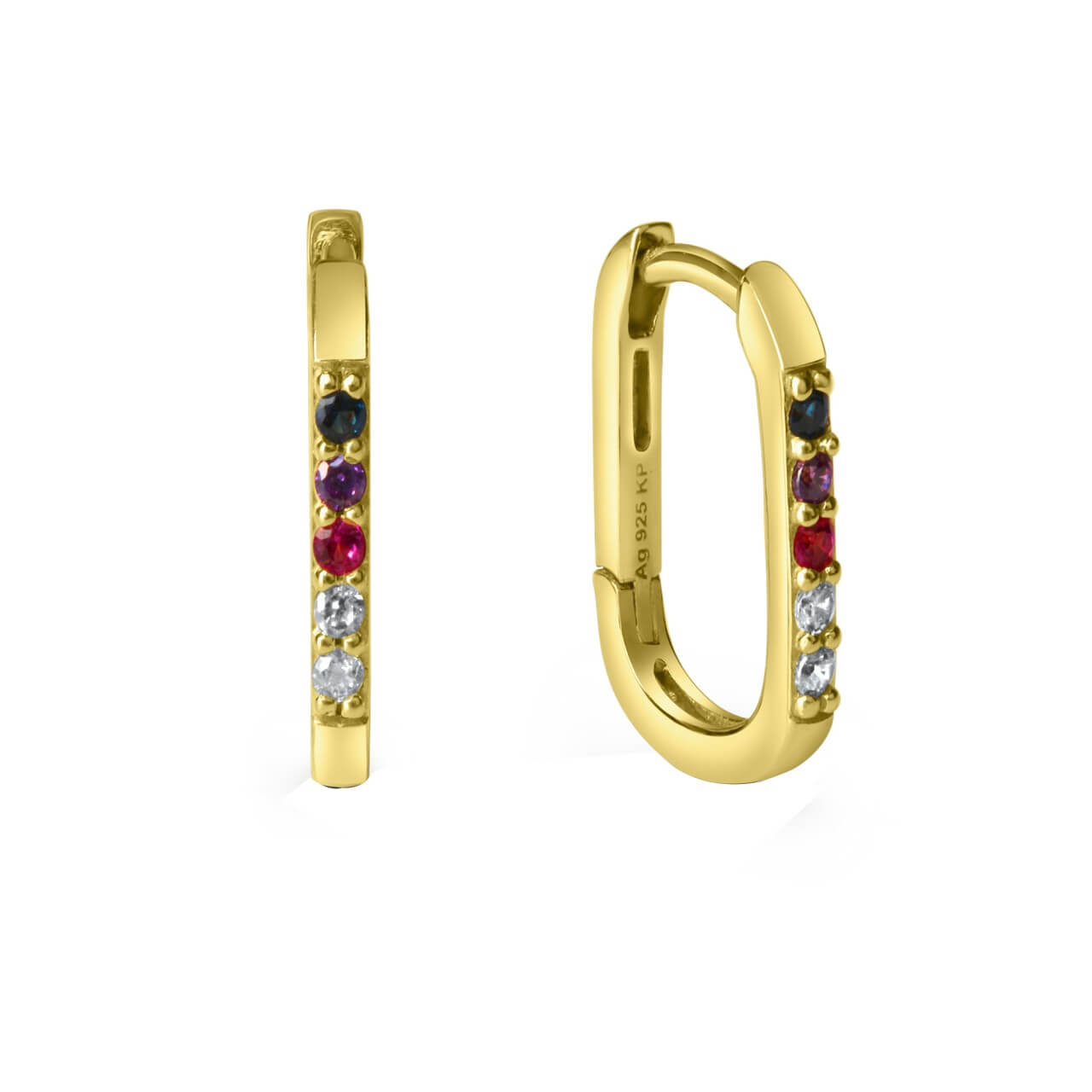 Schmuck Creolen Ohrringe Damen 925-Sterling Silber vergoldet Zirkonia 1,5cm, 1 Paar günstig kaufen