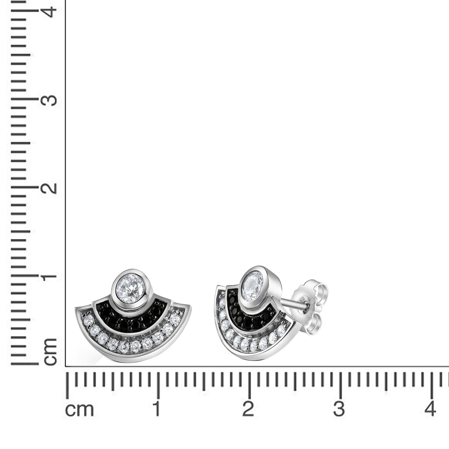 Ohrstecker 925/- Sterling Silber rhodiniert 1,3cm Zirkonia