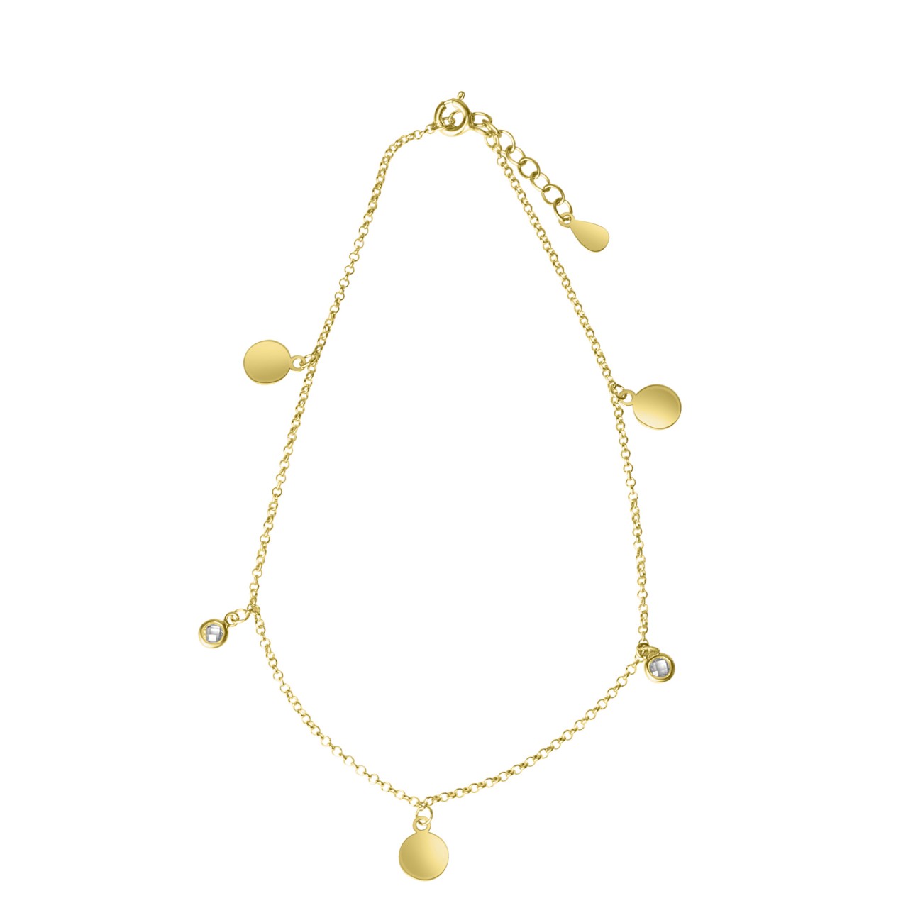 Schmuck Fußkette Damen 925-Sterling Silber vergoldet 23+2cm günstig kaufen