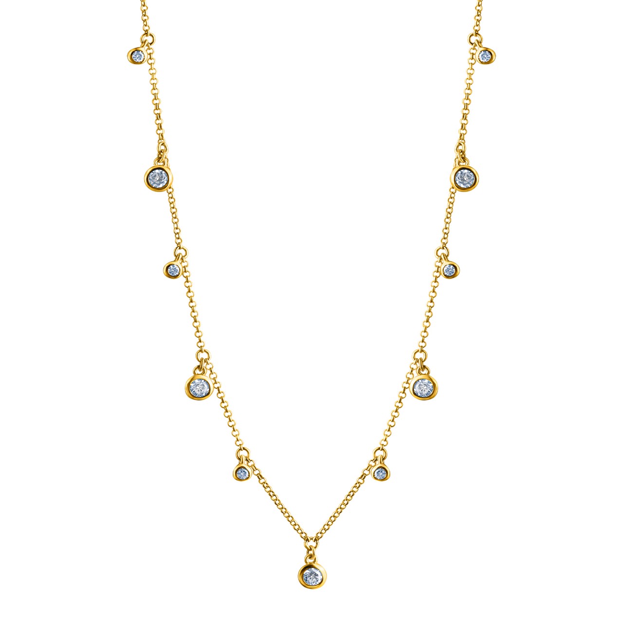 Schmuck Collier Damen 925-Sterling Silber vergoldet Zirkonia 40+5cm günstig kaufen
