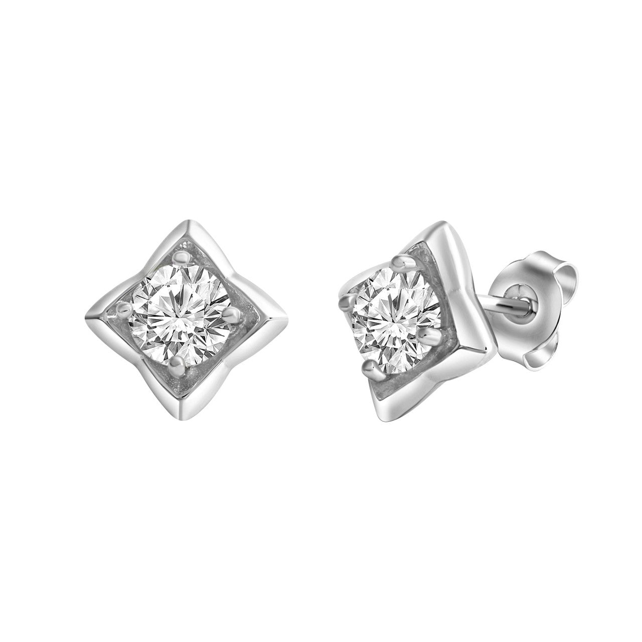 Schmuck Ohrstecker Damen 925-Sterling Silber rhodiniert Zirkonia 1,2cm, 1 Paar günstig kaufen
