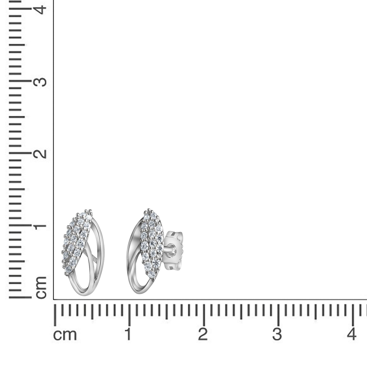 Ohrstecker 925/- Sterling Silber rhodiniert 1,6cm Zirkonia