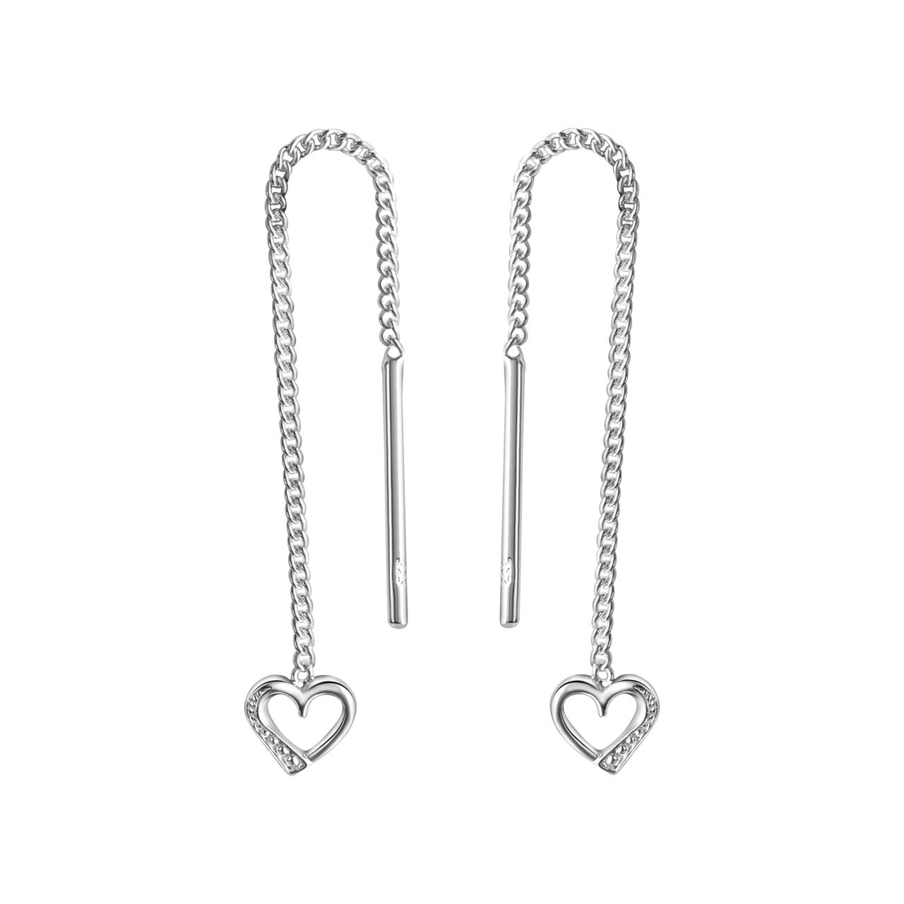 Schmuck Durchziehohrringe 925-Sterling Silber rhodiniert 5,6cm, 1 Paar günstig kaufen