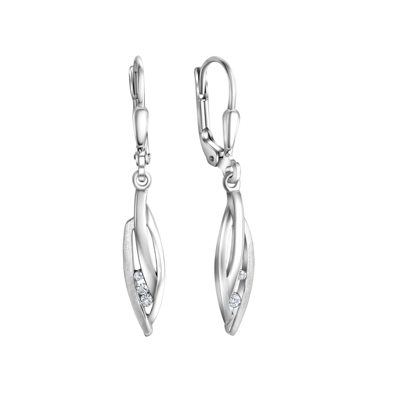 Schmuck Ohrhänger Ohrringe 925-Sterling Silber rhodiniert Zirkonia 3,2cm, 1 Paar günstig kaufen