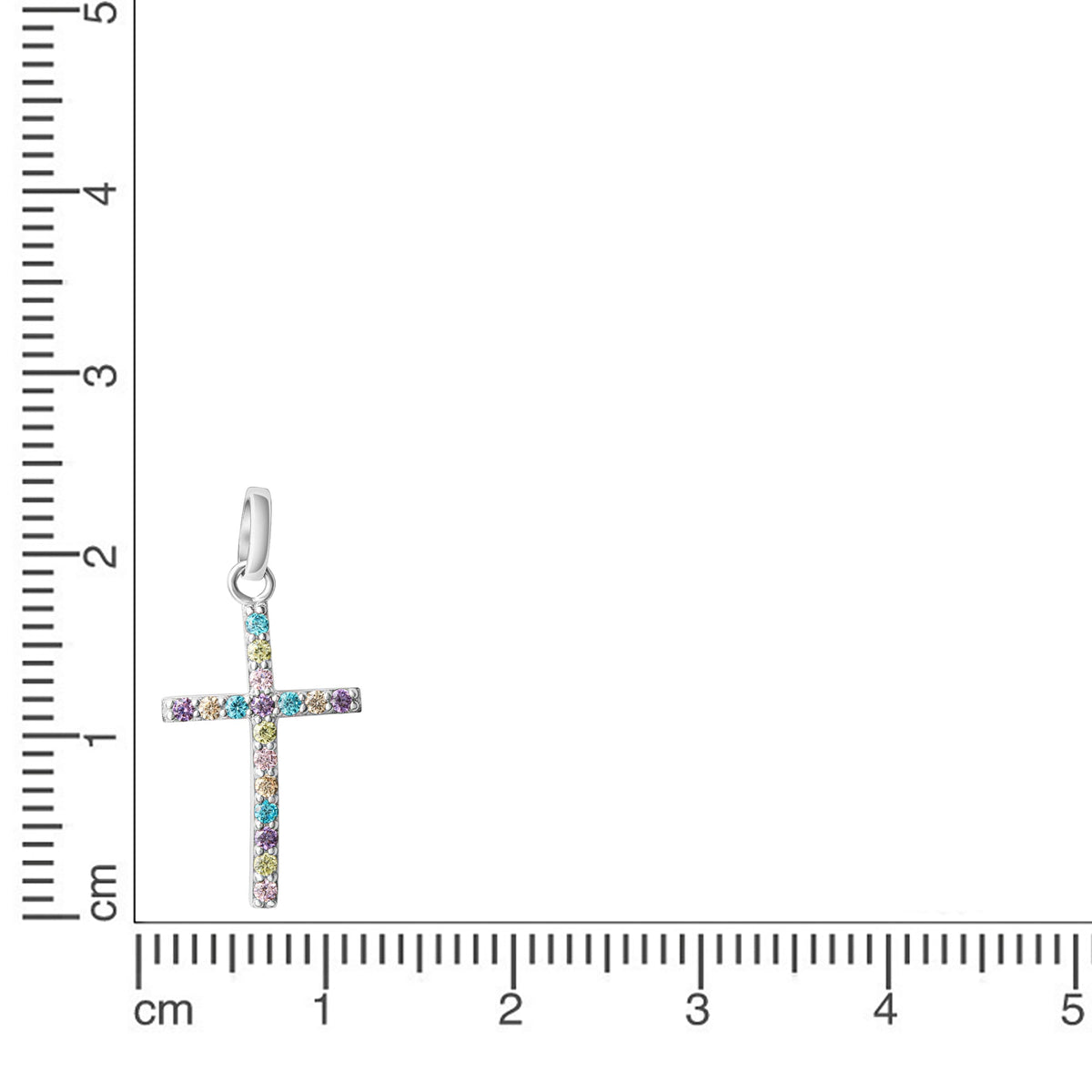 Anhänger 925/- Sterling Silber rhodiniert 2,5cm Zirkonia