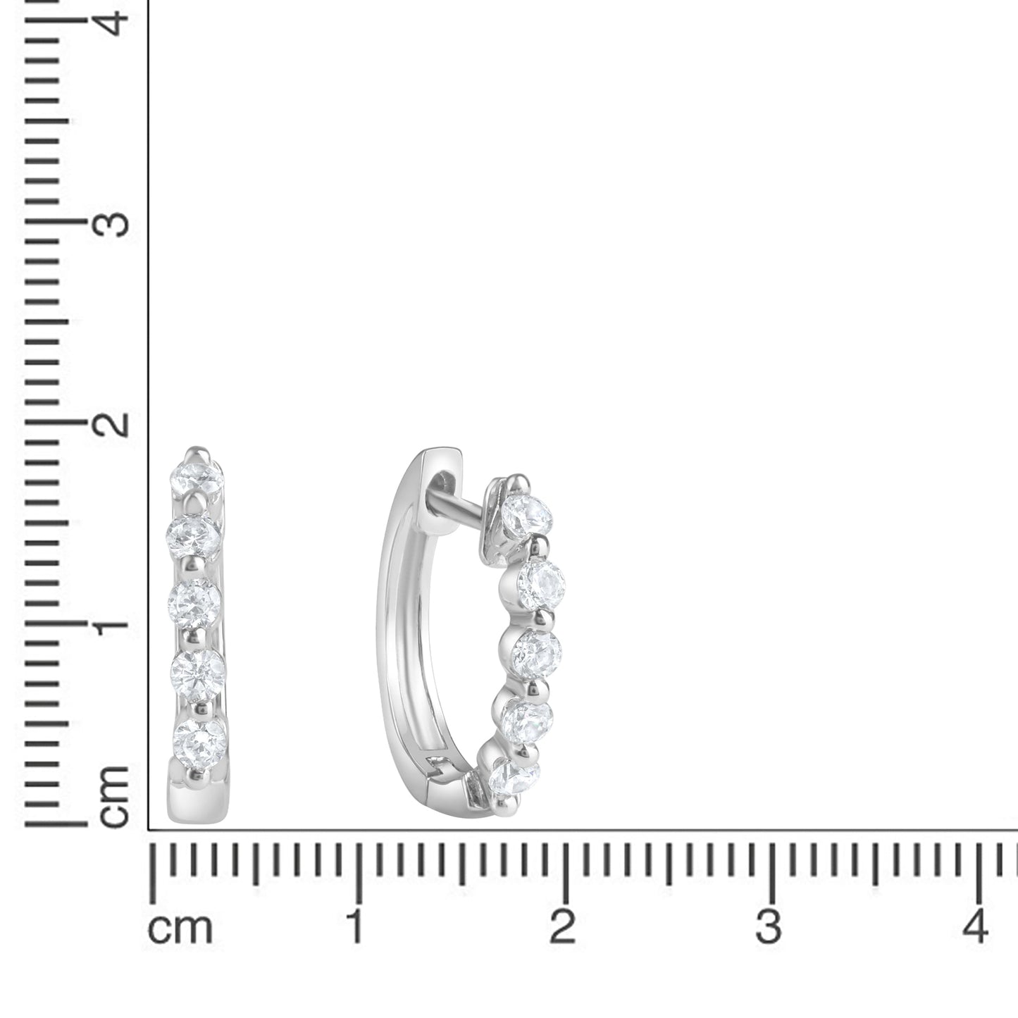 Ohrringe 925/- Sterling Silber rhodiniert 1,7cm Zirkonia