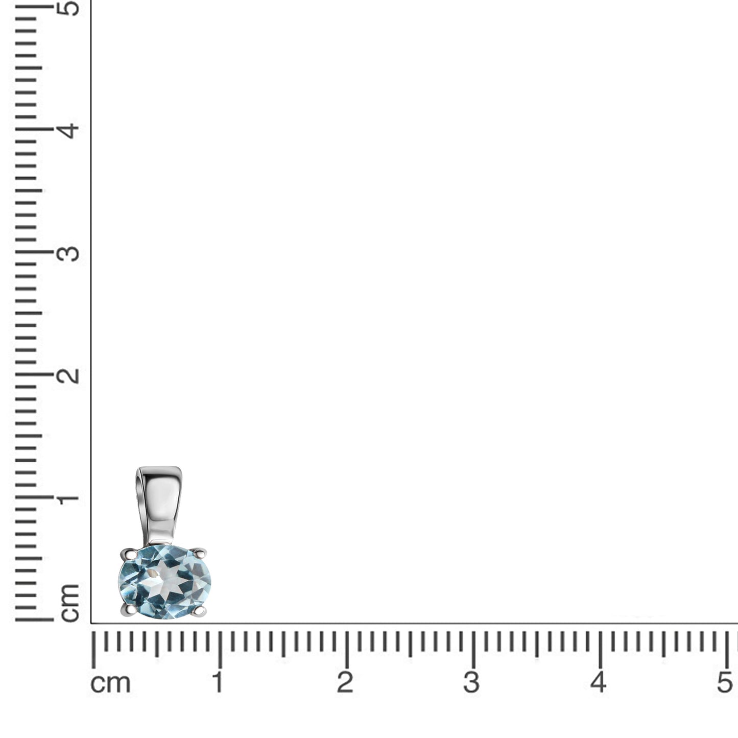 Anhänger 925/- Sterling Silber rhodiniert 1,0cm Blautopas beh.