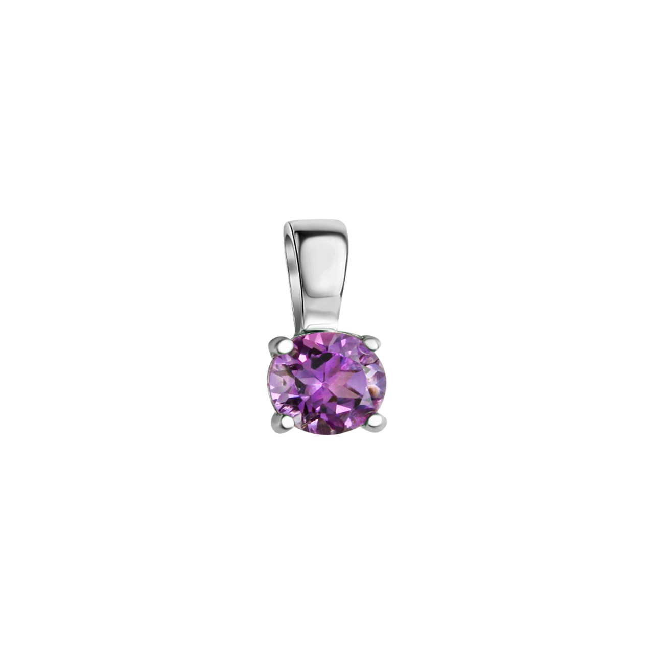 Schmuck Halsketten-Anhänger Damen 925-Sterling Silber rhodiniert Amethyst 1,0cm günstig kaufen
