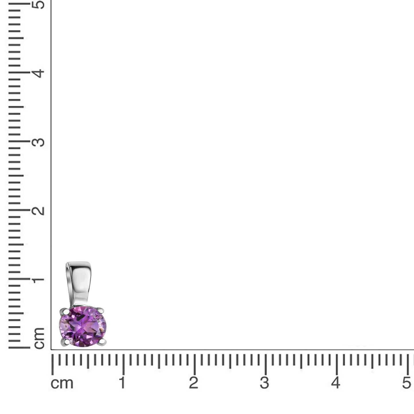 Anhänger 925/- Sterling Silber rhodiniert 1,0cm Amethyst