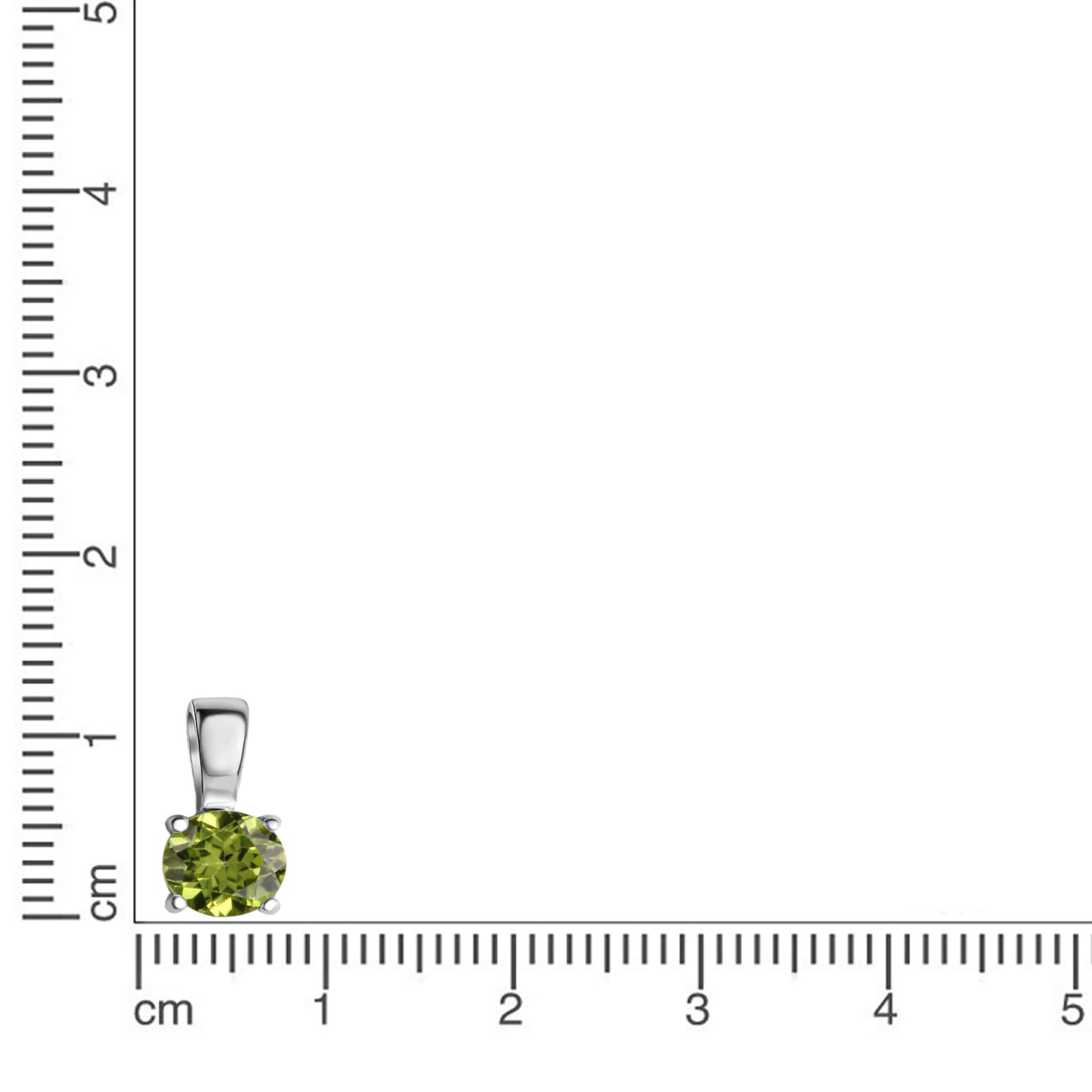 Anhänger 925/- Sterling Silber rhodiniert 1,0cm Peridot