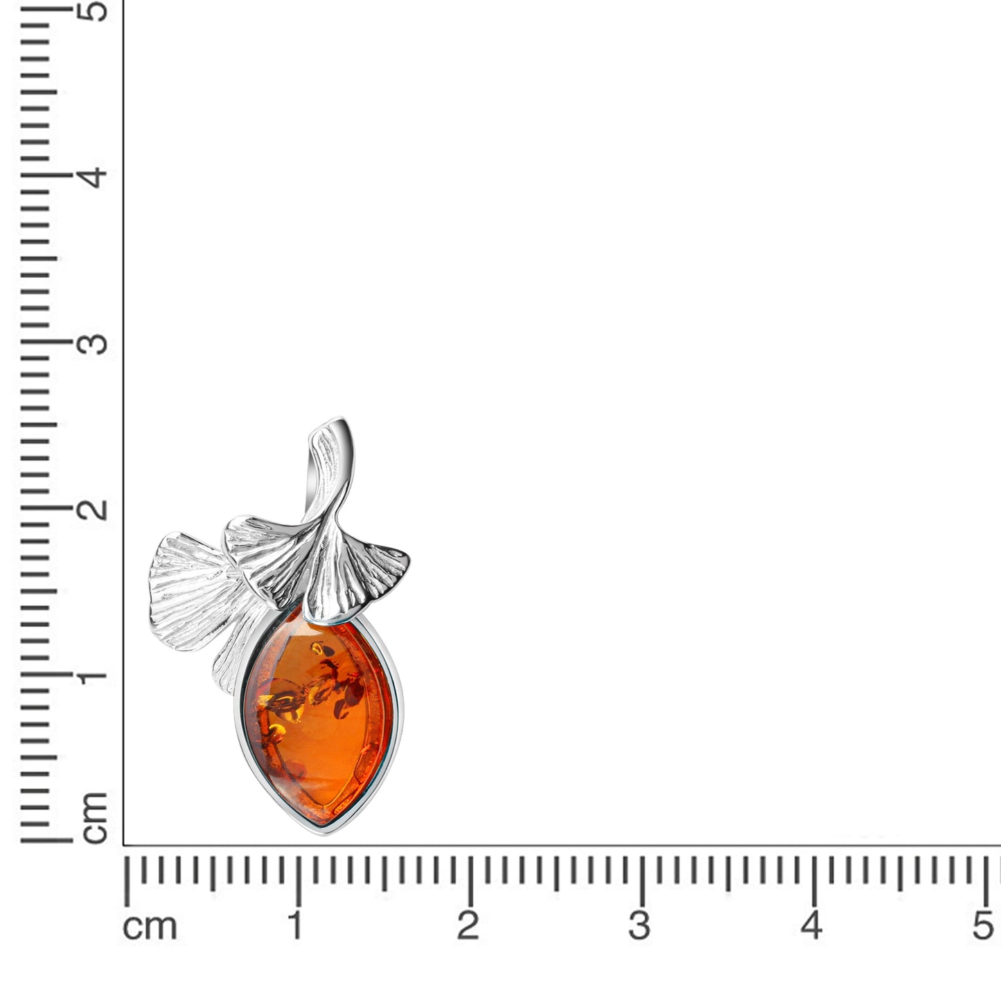 Anhänger 925/- Sterling Silber rhodiniert 2,8cm Bernstein