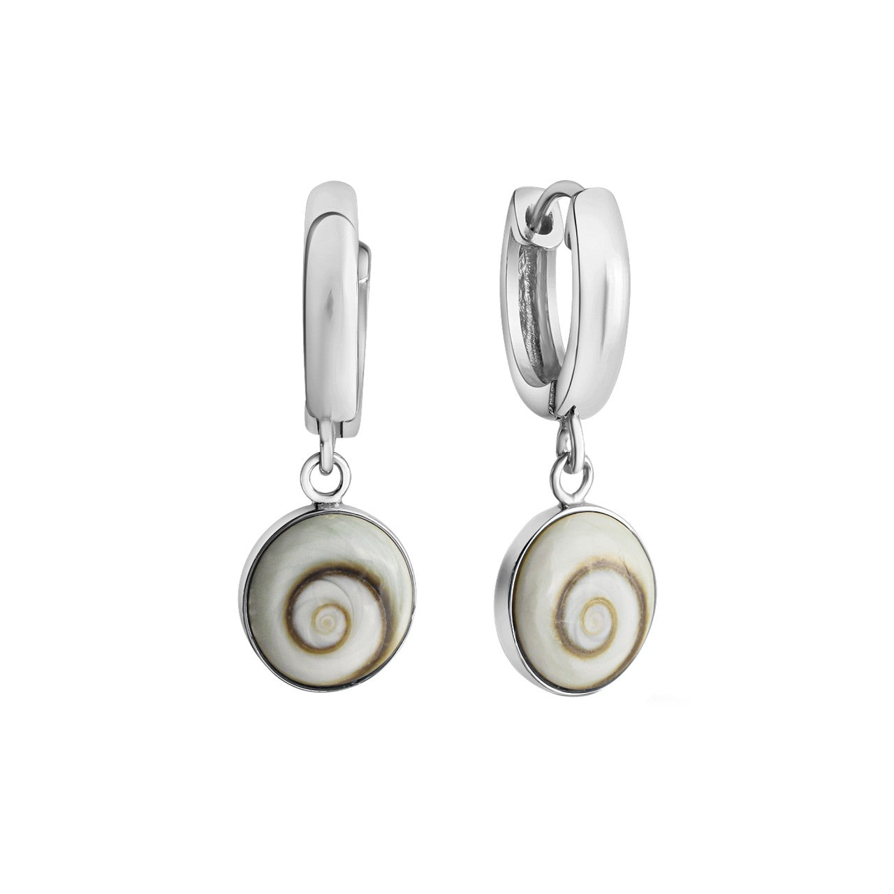 Schmuck Klappcreolen Damen 925er Sterling Silber rhodiniert Muschel 2,6cm, 1 Paar günstig kaufen