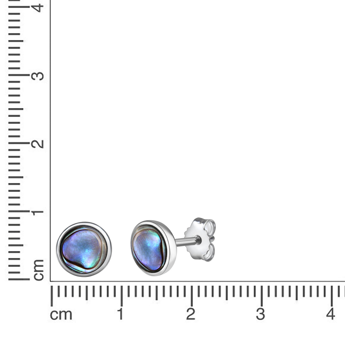 Ohrstecker 925/- Sterling Silber rhodiniert 0,8cm Abalone